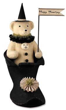 Large Happy Haunting Teddy in Witches Boot