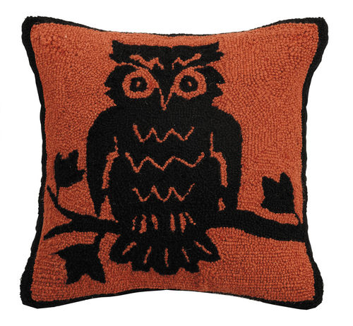 Halloween Owl Silhouette Pillow