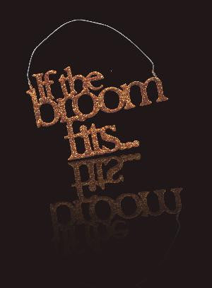 If The Broom Fits Orange Glittered Ornament