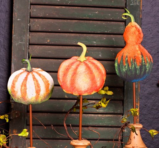 Metal Gourd & Pumpkin Stakes