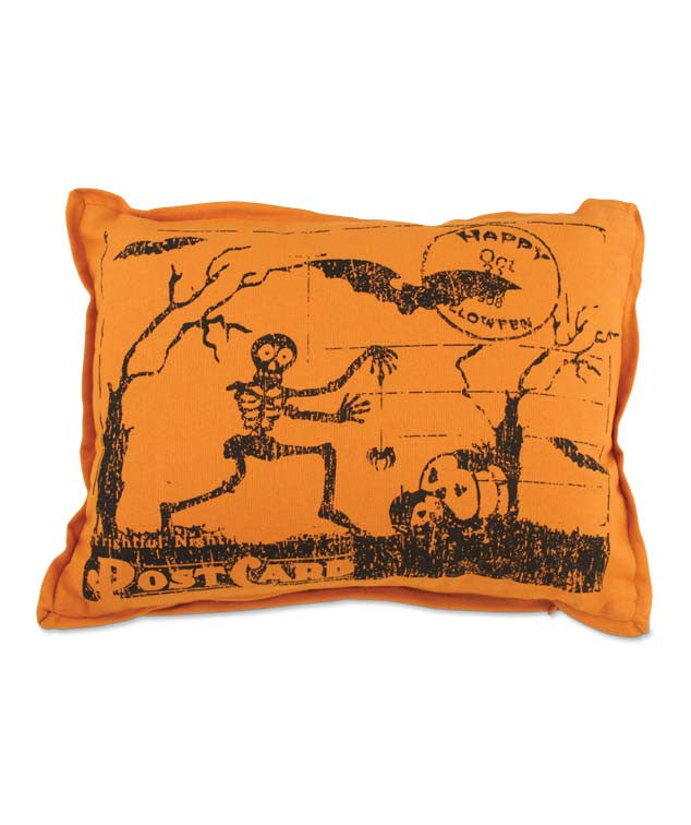 Skeleton Postcard Pillow