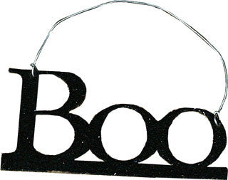 Black Glitter BOO Ornament
