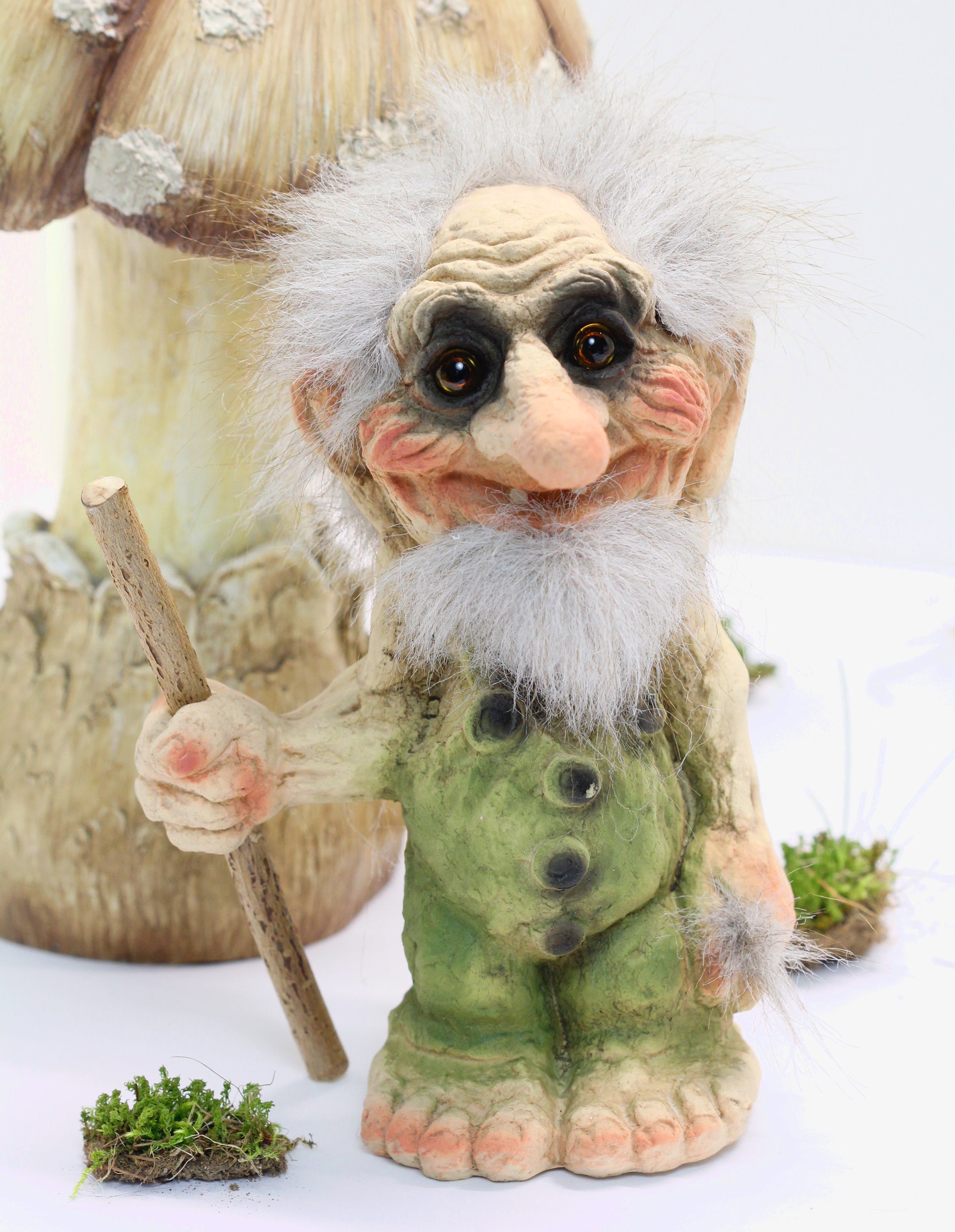 "Old Troll with Walking Stick, Large"