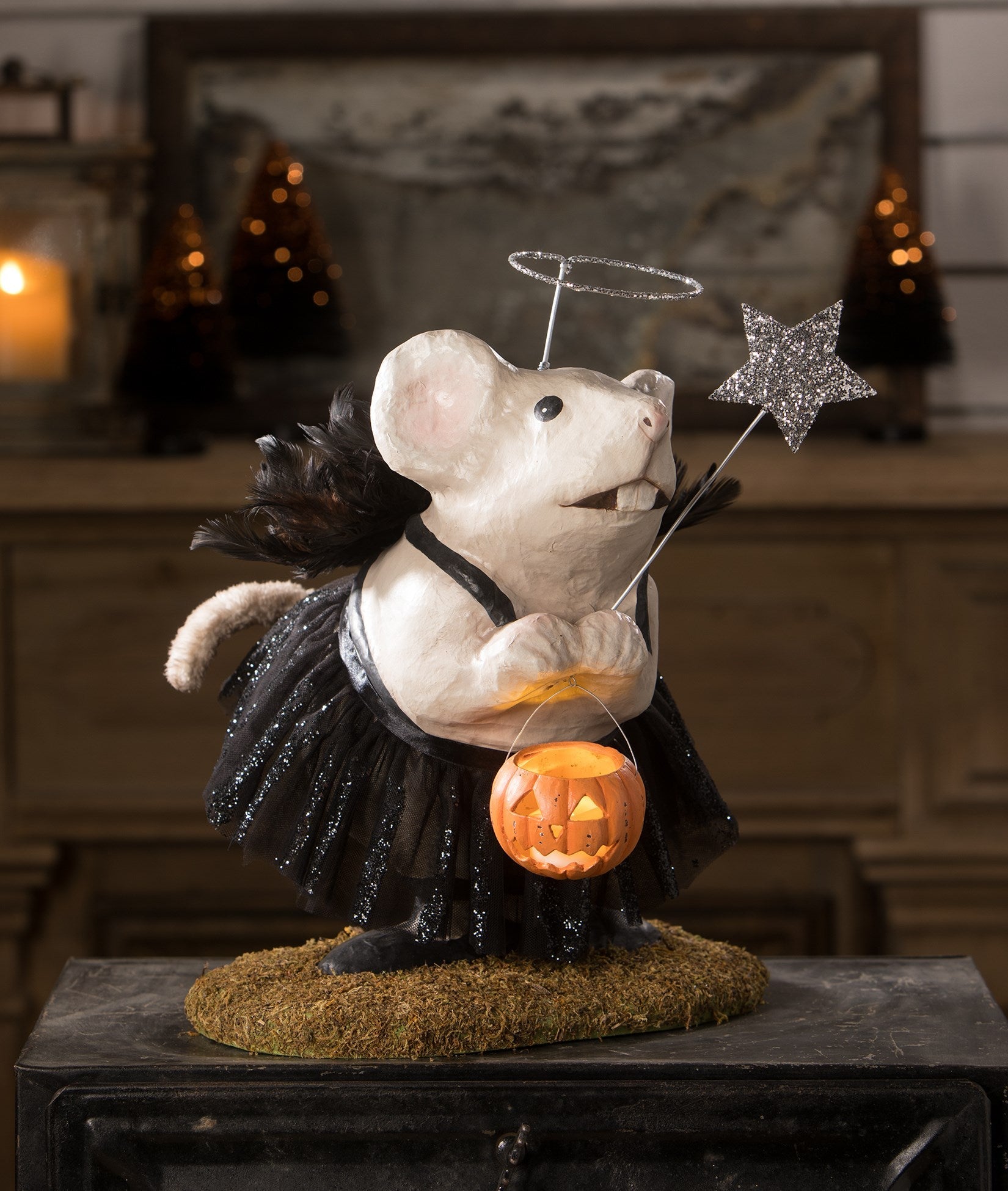 "Halloween Pixie Mouse, Paper Mache"