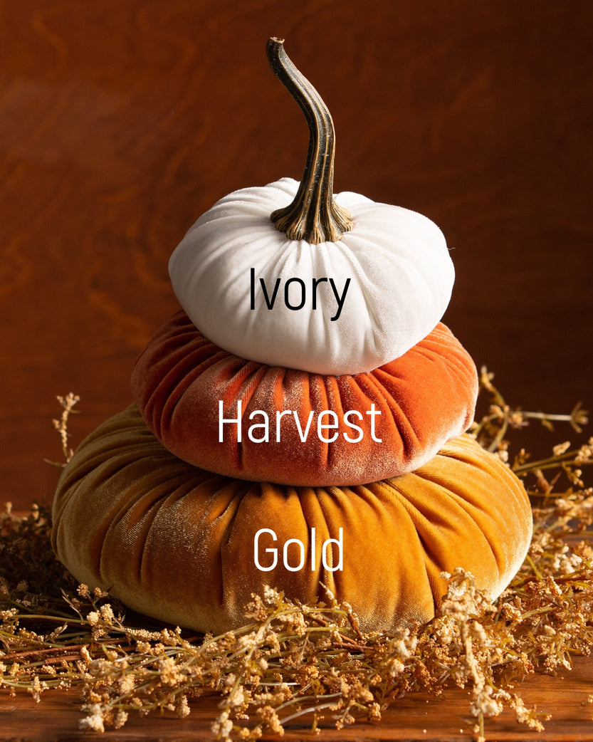 "Harvest Pumpkin Stack, Velvet"