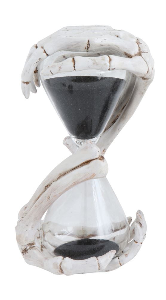 Skeleton Hourglass with Black Sand