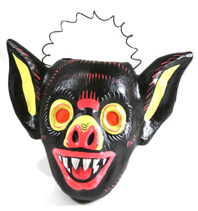 Retro Bat Candy Bucket - Paper Mache