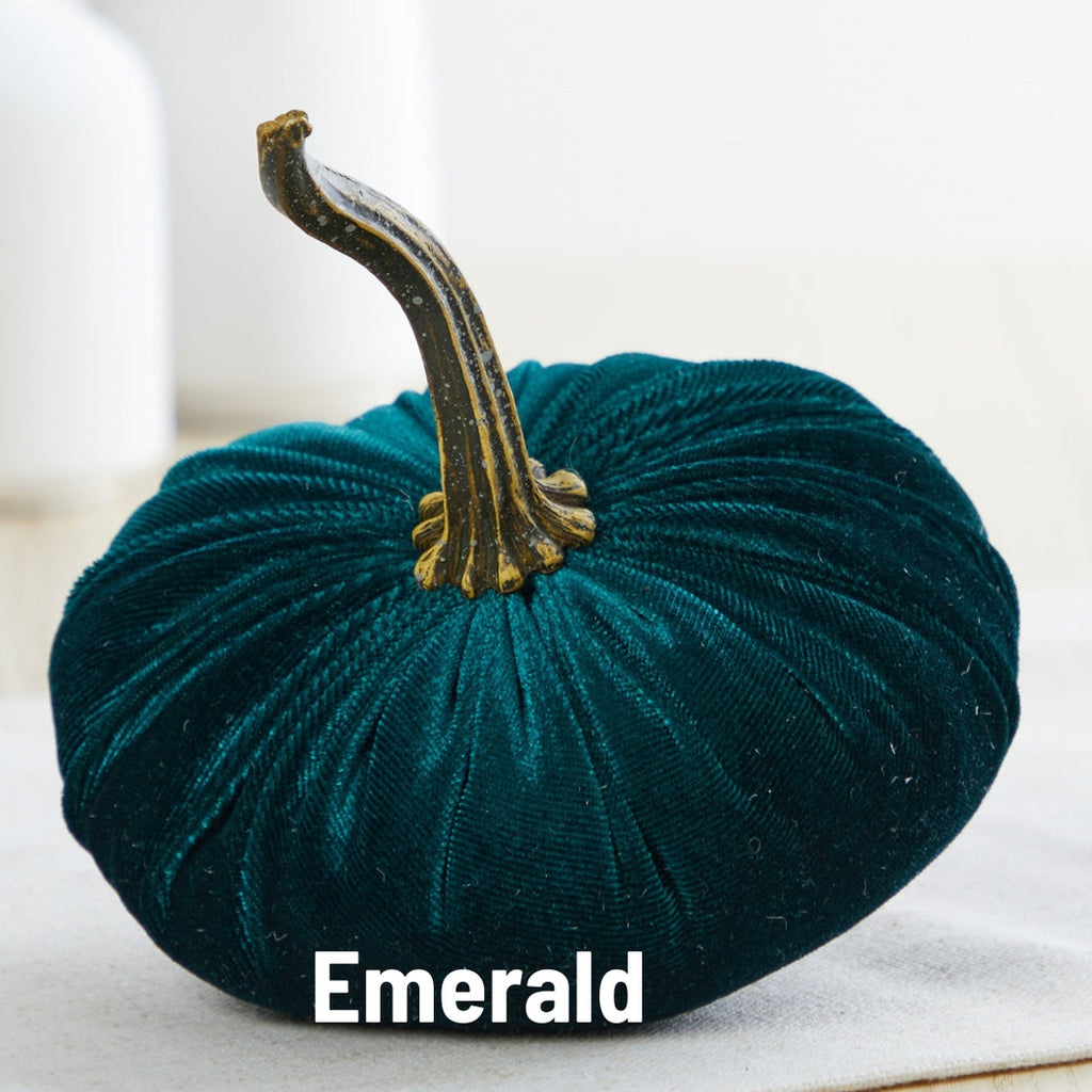 "Velvet Pumpkins, Emerald Green-Blue"