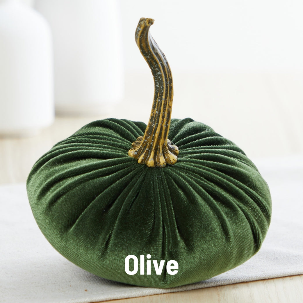 "Velvet Pumpkin, Olive Green"